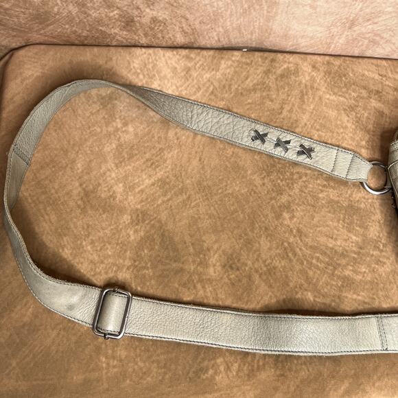 STS Ranch Daydreamer Crossbody Bag Fringe Green Gray Leather Western Rodeo Folk - Picture 8 of 16